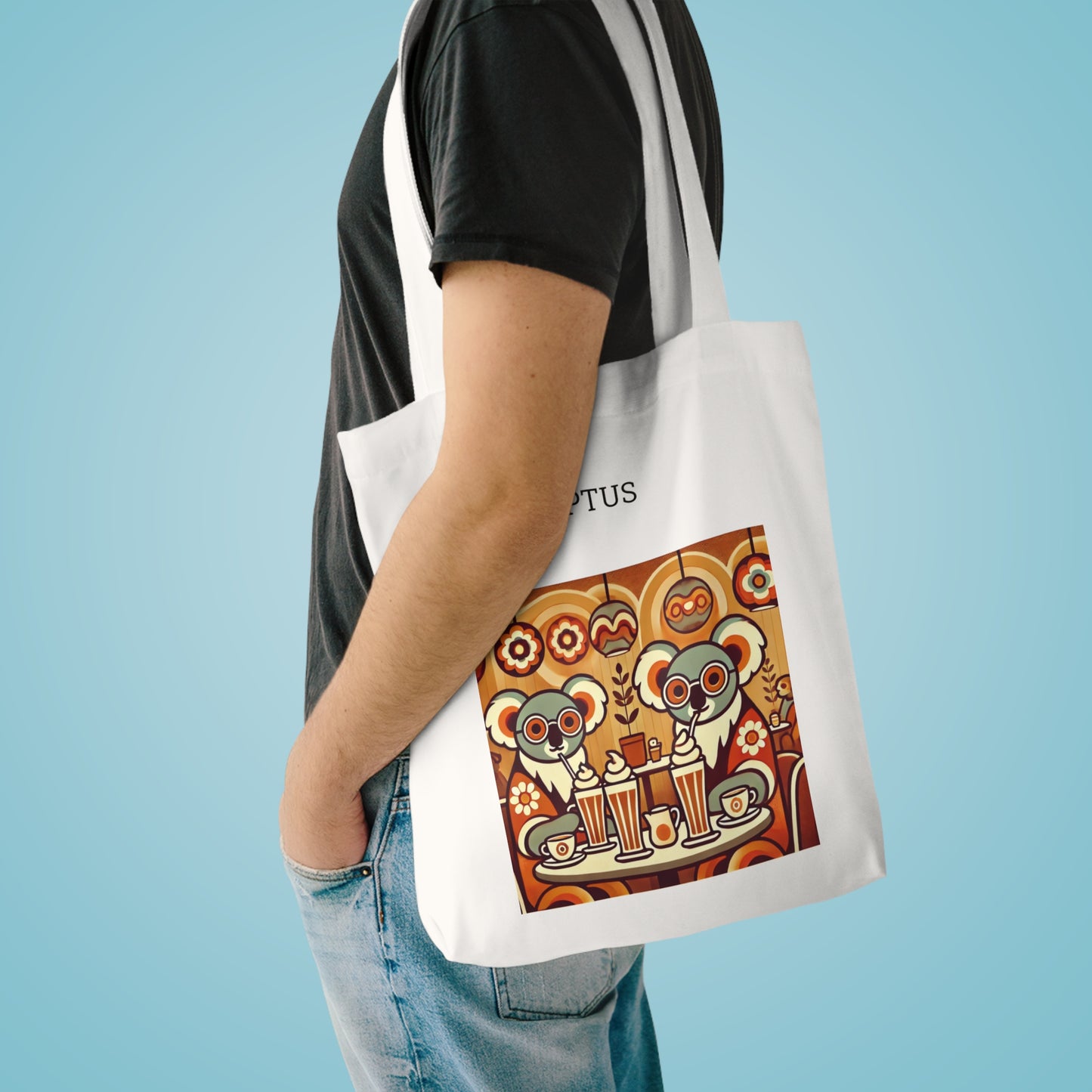 Tote Bag Eucalyptus Café Koalas Retro 1970s Aesthetic